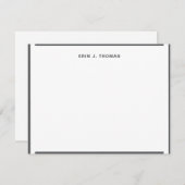 Personalisierter Name Dark Gray Border Stationer Mitteilungskarte (Vorne/Hinten)