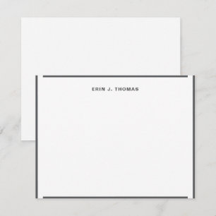Personalisierter Name Dark Gray Border Stationer Mitteilungskarte