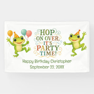 Personalisierter Name Datum Frosch Jungen Kleinkin Banner