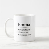 Personalisierter Name Definition Graue Satin Tasse (Links)
