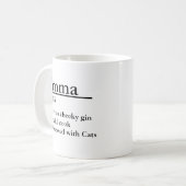 Personalisierter Name Definition Grauer Satin-Tass Kaffeetasse (Vorderseite Links)