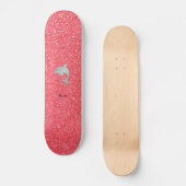 Personalisierter Name Delphin Rosa Glitzer Skateboard (Vorderseite)