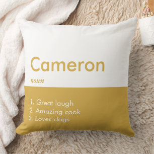 Personalisierter Name der bearbeitbaren Inschrifte Kissen