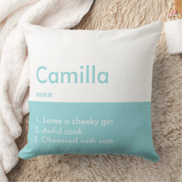 Personalisierter Name der bearbeitbaren Inschrifte Kissen