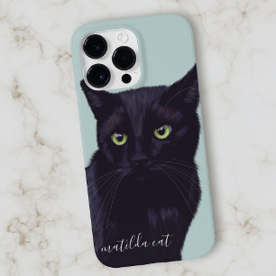 Personalisierter Name der Black Cat Art Case-Mate iPhone 14 Pro Max Hülle