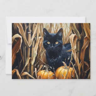 Personalisierter Name der Black Cat Herbst Mitteilungskarte