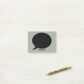 Personalisierter Name der Blase "Grün & Schwarz" Post-it Klebezettel (Auf Schreibtisch)