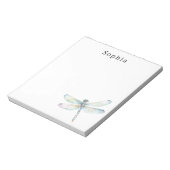 Personalisierter Name der blauen Libelle Notizblock (Rotiert)