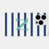 Personalisierter Name der blauen Streifen Case-Mate iPhone Hülle (Rückseite (Horizontal))