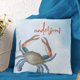 Personalisierter Name der Blue Crab Coast Kissen