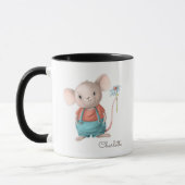 Personalisierter Name der Blume mit niedlicher Mau Tasse (Links)