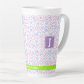 Personalisierter Name der Blume und Monogramm Milchtasse (Rechte Ecke)