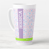 Personalisierter Name der Blume und Monogramm Milchtasse (Linke Ecke)