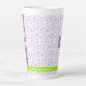 Personalisierter Name der Blume und Monogramm Milchtasse (Vorderseite)