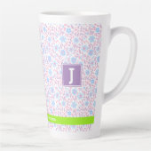 Personalisierter Name der Blume und Monogramm Milchtasse (Rechts)