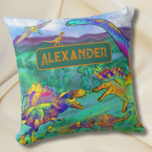 Personalisierter Name der Dinosaurier Kissen