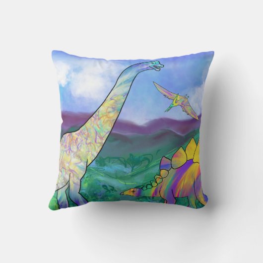 Personalisierter Name der Dinosaurier Kissen (Rückseite)