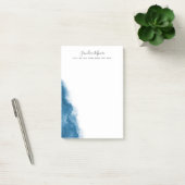 personalisierter Name der dunkelblauen Wasserfarbe Post-it Klebezettel (Büro)