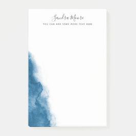 personalisierter Name der dunkelblauen Wasserfarbe Post-it Klebezettel