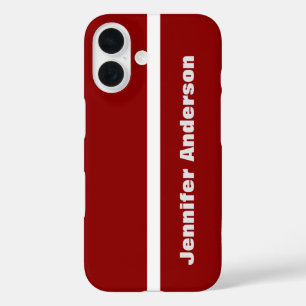 Personalisierter Name der dunkelroten Farbe iPhone 16 Hülle