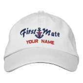 Personalisierter Name der ersten Mate Star Bestickte Baseballkappe (Vorderseite)