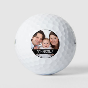 Personalisierter Name der Familie mit 1 Fotos Golfball