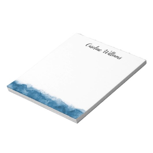 Personalisierter Name der Farbe Blau Notizblock (Rotiert)