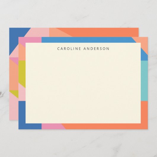 Personalisierter Name der farbigen geometrischen G Mitteilungskarte (Vorne/Hinten)