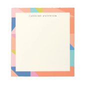 Personalisierter Name der farbigen geometrischen G Notizblock (Vorderseite)