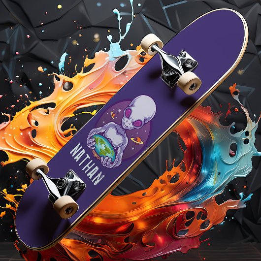 Personalisierter Name der flachen Alien Skateboard
