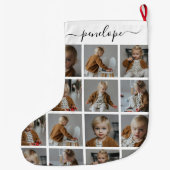 Personalisierter Name der Fotokollektion Großer Weihnachtsstrumpf (Rückseite)