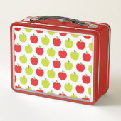 Personalisierter Name der Frucht von grün und rot Metall Brotdose (Rückseite)