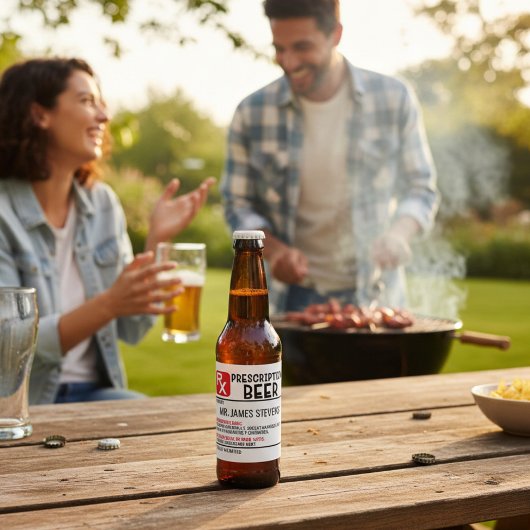 Personalisierter Name der Funny Beer-Verschreibung Bierflaschenetikett