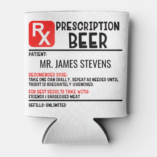 Personalisierter Name der Funny Beer-Verschreibung Dosenkühler (Vorderseite)