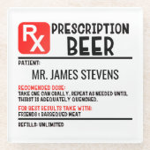 Personalisierter Name der Funny Beer-Verschreibung Glasuntersetzer (Vorderseite)