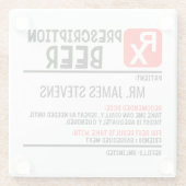 Personalisierter Name der Funny Beer-Verschreibung Glasuntersetzer (Rückseite)