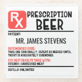 Personalisierter Name der Funny Beer-Verschreibung Glasuntersetzer (Vorderseite)