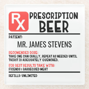 Personalisierter Name der Funny Beer-Verschreibung Glasuntersetzer