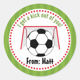 Personalisierter Name der Fußball-Walliser Schule Runder Aufkleber