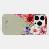Personalisierter Name der grünen Blume Case-Mate iPhone Hülle (Rückseite (Horizontal))