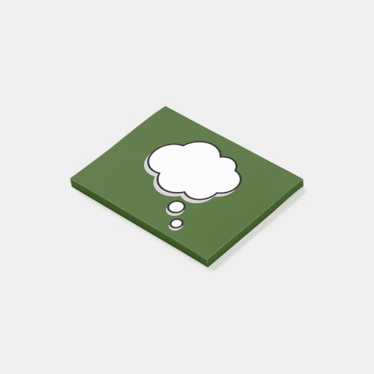 Personalisierter Name der grünen und weißen Blase Post-it Klebezettel (angewinkelt)