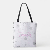 Personalisierter Name der Himmelskörper in Schwarz Tasche (Rückseite)