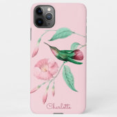 Personalisierter Name der Hummingvogel-Blumenzunge iPhone Hülle (Rückseite)