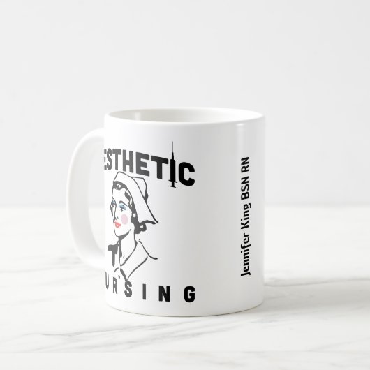 personalisierter Name der Krankenschwester Kaffeetasse (Vorderseite Links)