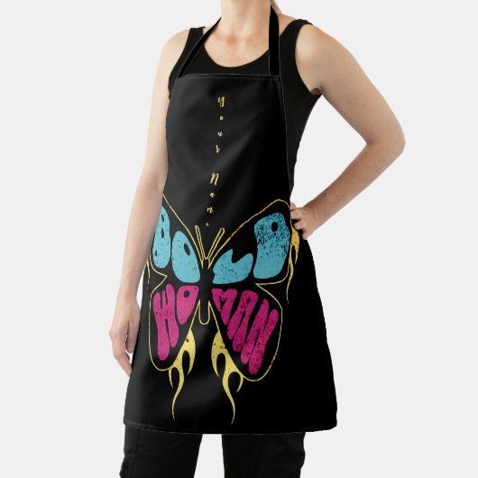 Personalisierter Name der kühlen Frau Rustikaler S Schürze (InSitu)