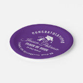 Personalisierter Name der lila Elegant Graduation Pappteller (Schrägansicht)