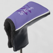Personalisierter Name der lila Monogramm Golf Headcover (3/4 Vorderseite)