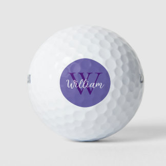 Personalisierter Name der lila Monogramm Golfball