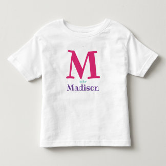 Personalisierter Name der Mädchen Anfangsbuchstabe Kleinkind T-shirt
