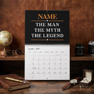 Personalisierter Name Der Mann Der Mythos Die Lege Kalender